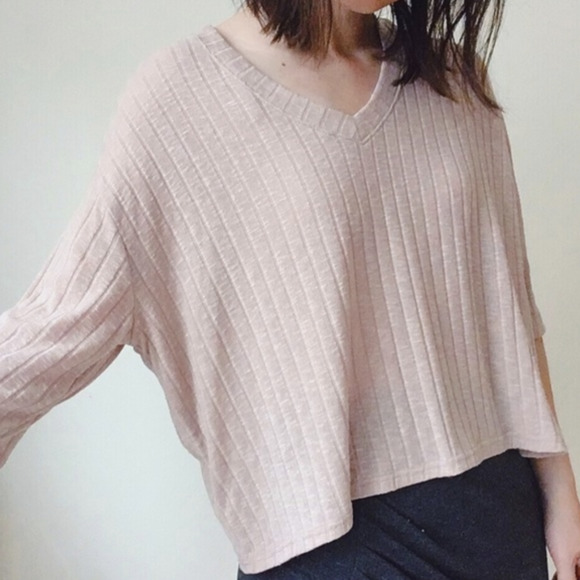 Baby Pink Long Sleeve Tops